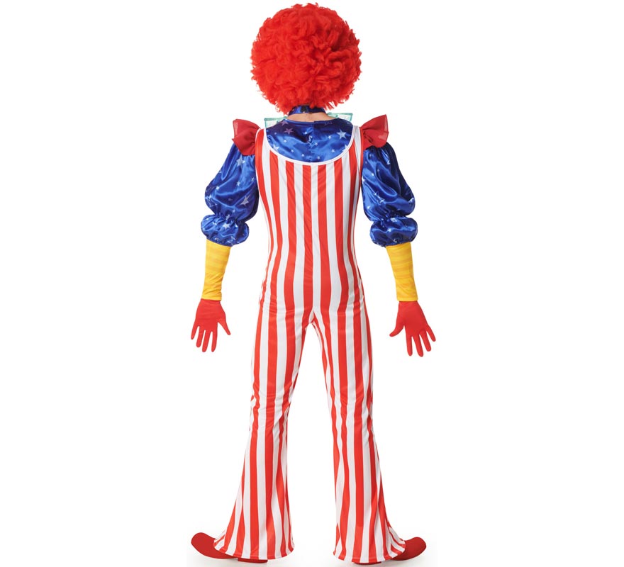 Fato de palhaço listrada masculina-B