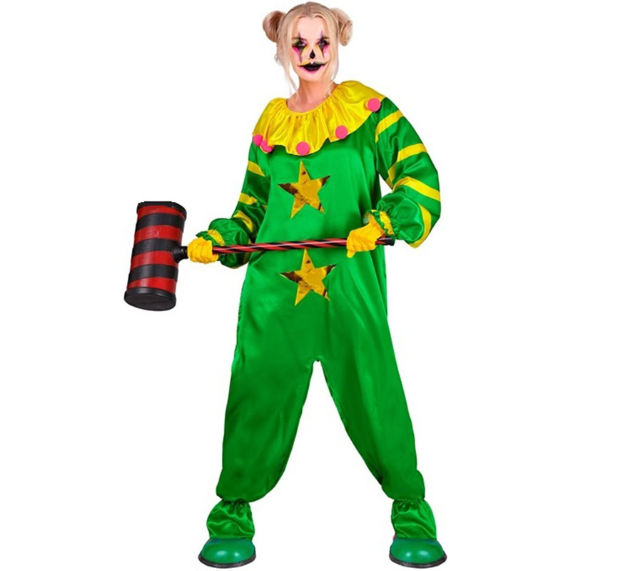 Adult Green Outer Space Killer Clown Costume-B