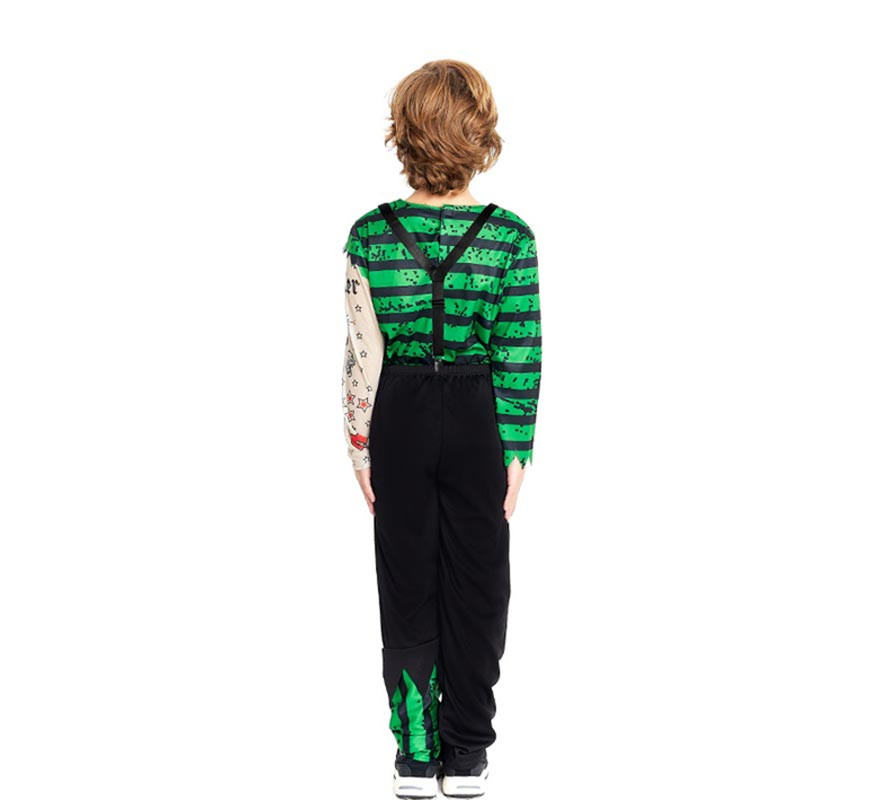 Green and black killer clown costume for kids-B