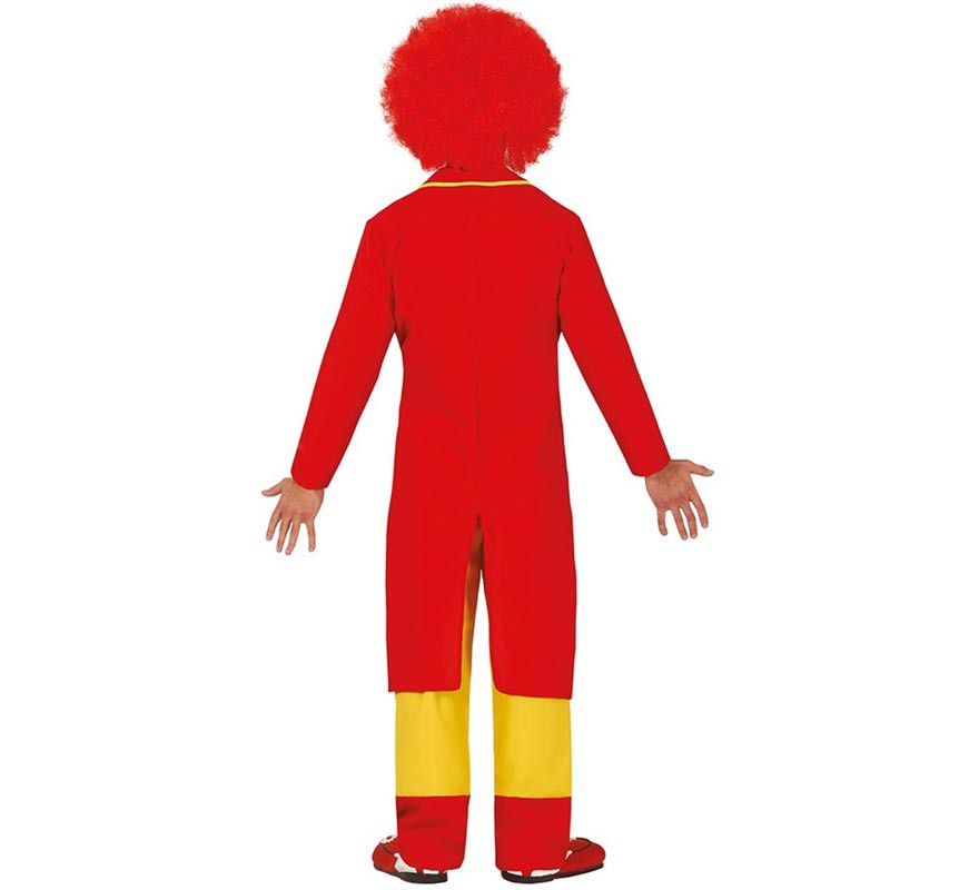 Fato de palhaço de terno vermelho e amarelo para homens-B
