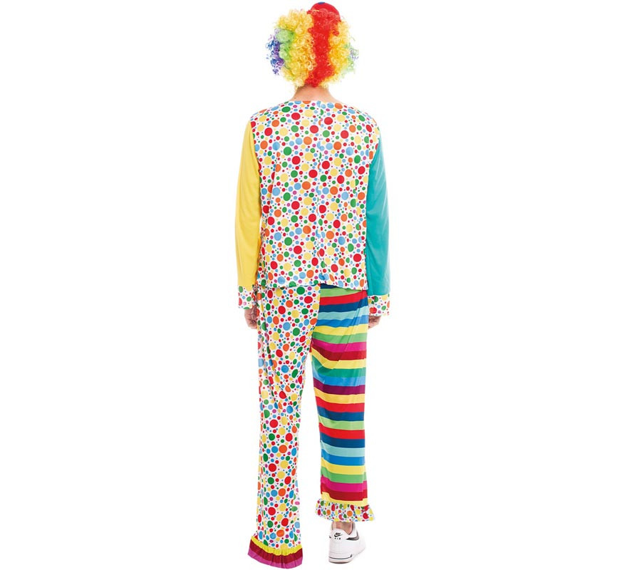 Costume da clown a pois e righe per uomo-B