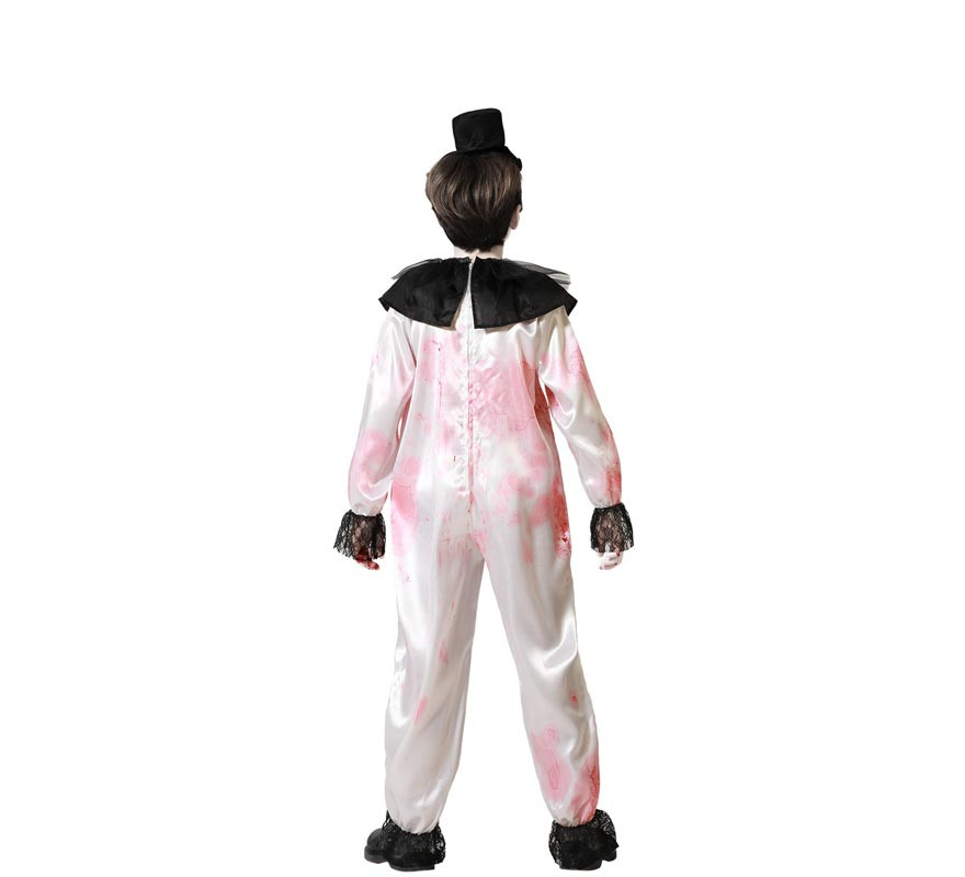 Costume da clown bianco insanguinato per bambino-B