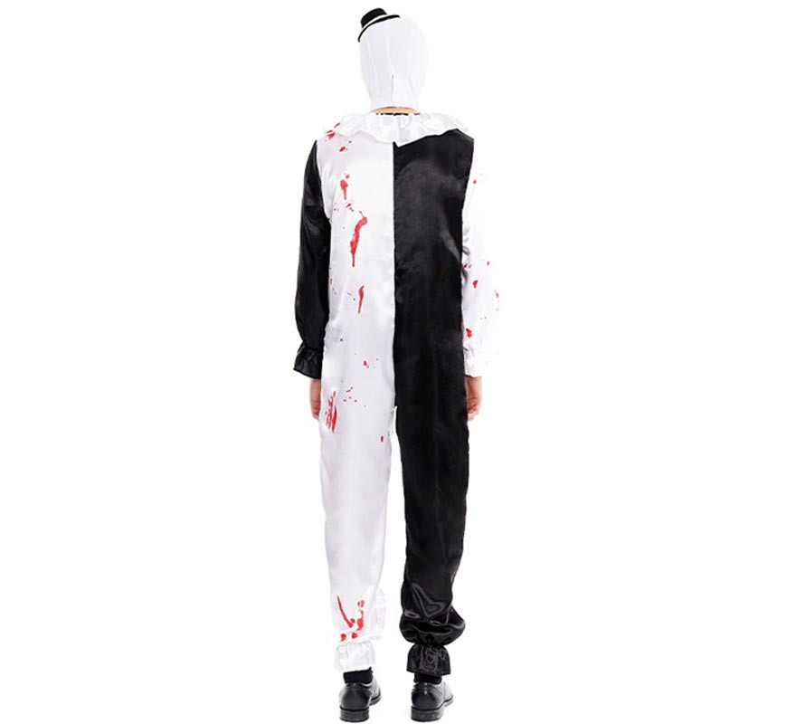 Costume da clown spaventoso in bianco e nero per uomo-B