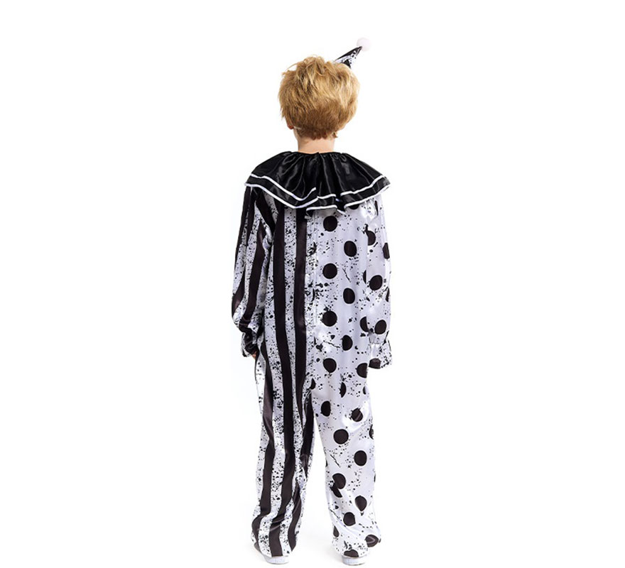 Black and white scary clown costume for children-B
