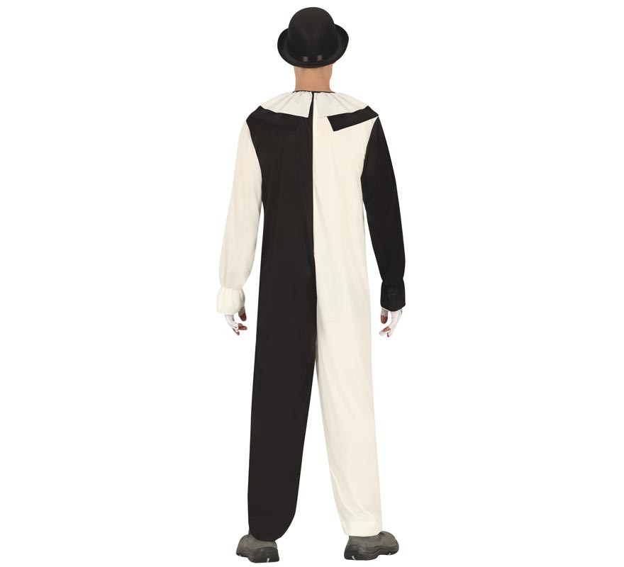 Costume da clown spaventoso in bianco e nero per uomo-B