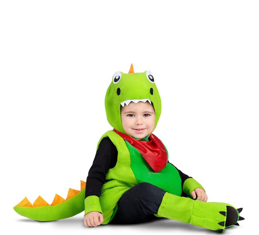 Disfraz de Pequeño Dinosaurio Verde para bebé y niños-B