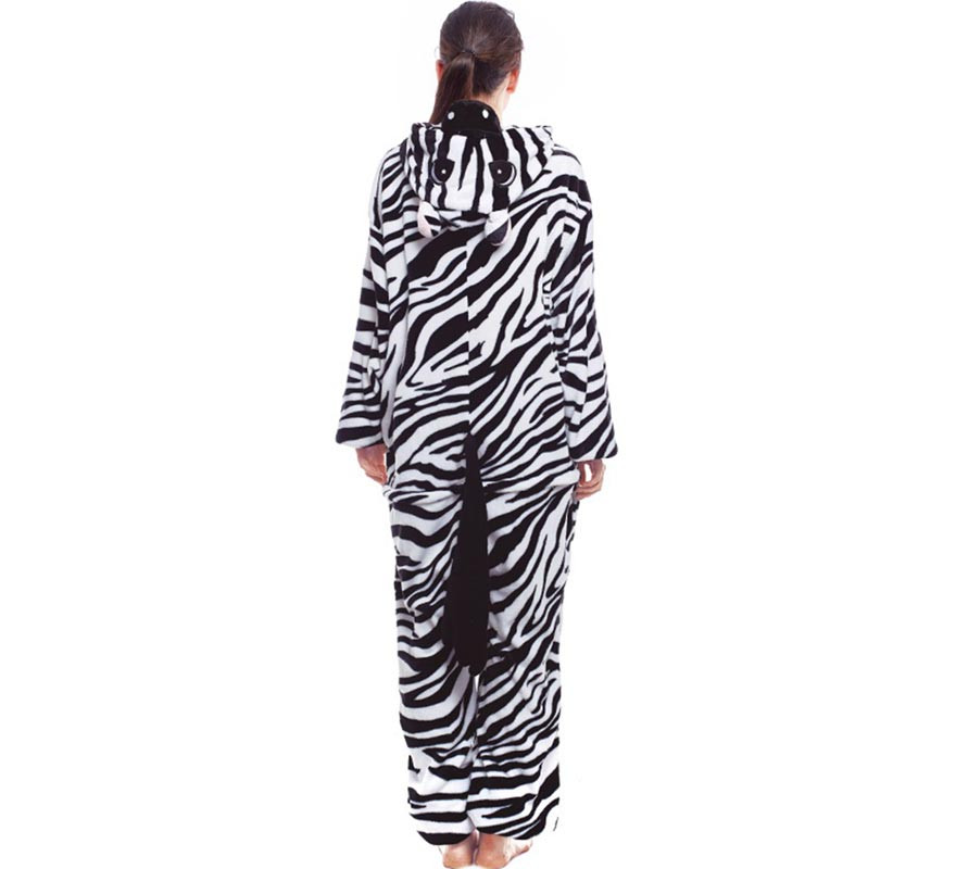 Zebra-Pyjama-Kostüm mit Kapuze für Herren-B
