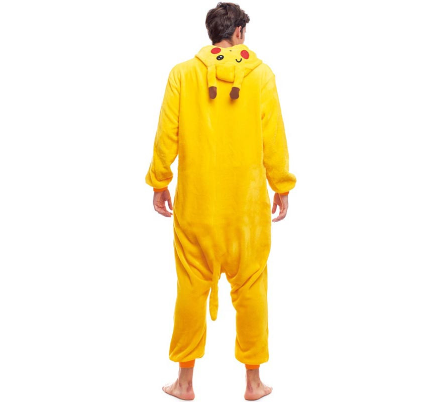 Fato de pijama de chinchila elétrica amarela masculina-B