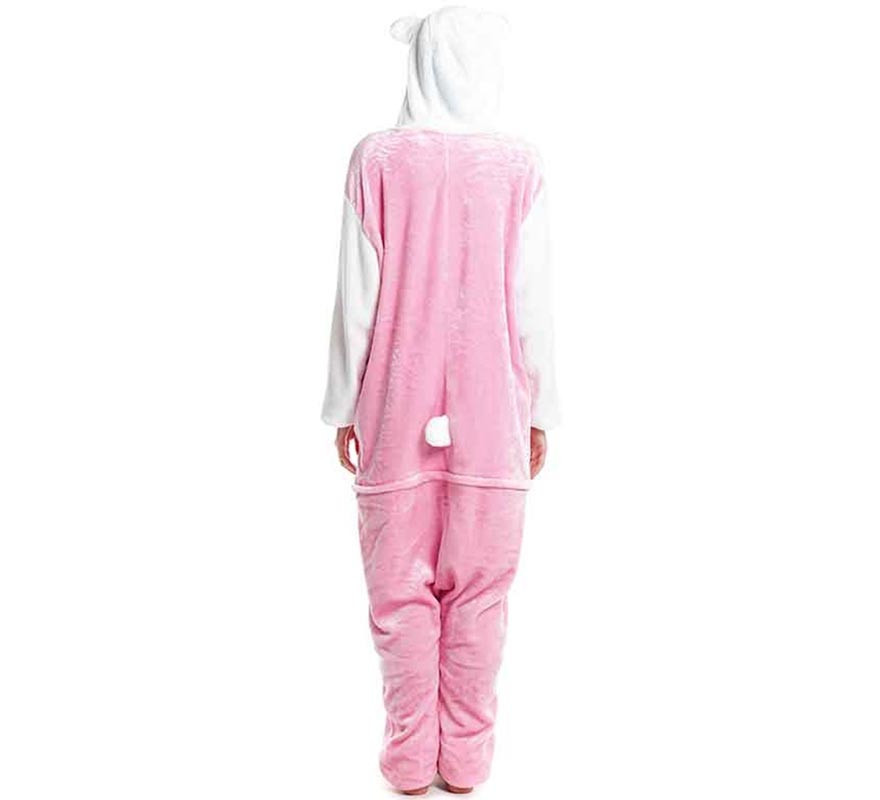 Fato de pijama de gato rosa para mulher-B