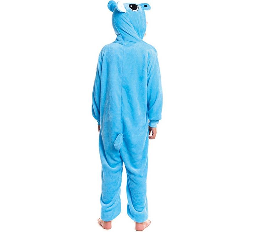 Fato de pijama de hipopótamo azul para mulher-B
