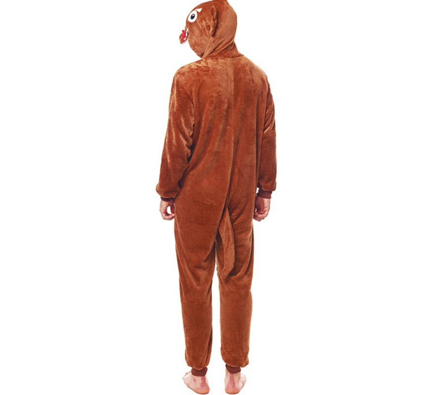 Dunkelbraunes Wolf-Pyjama-Kostüm für Herren-B