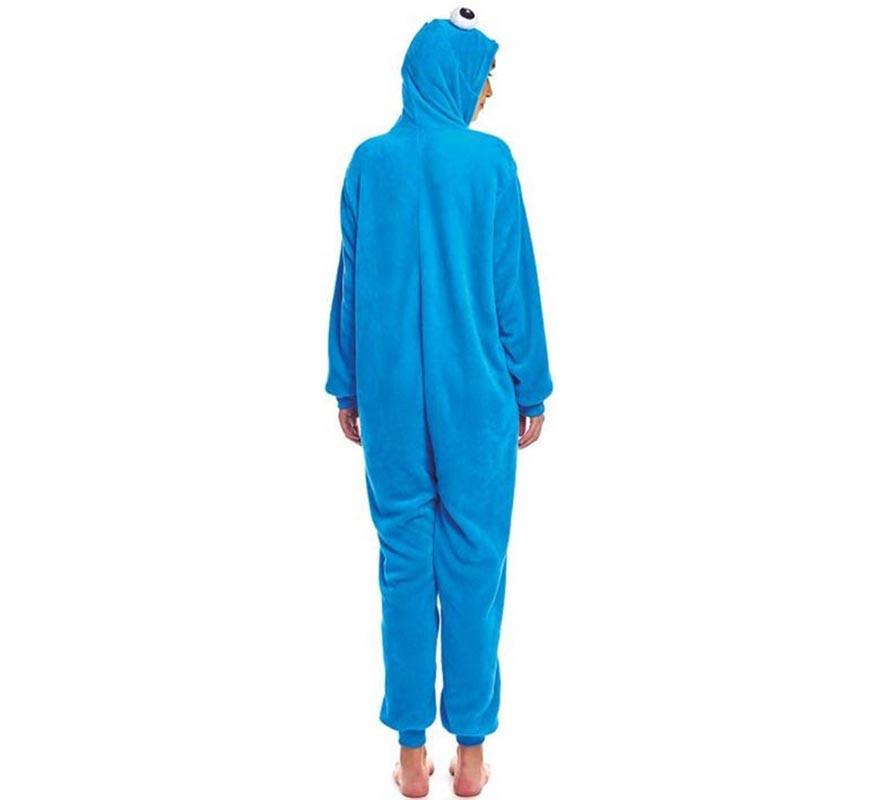 Blaues Monster-Pyjamakostüm mit großen Augen für Damen-B