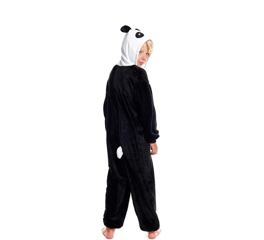 Pandabär-Pyjama-Kostüm mit Kapuze für Jungen-B