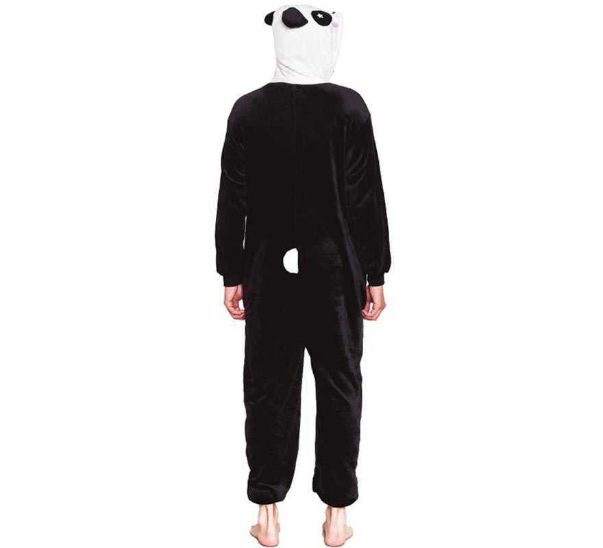 Fato de pijama de urso panda preto e branco para homem-B