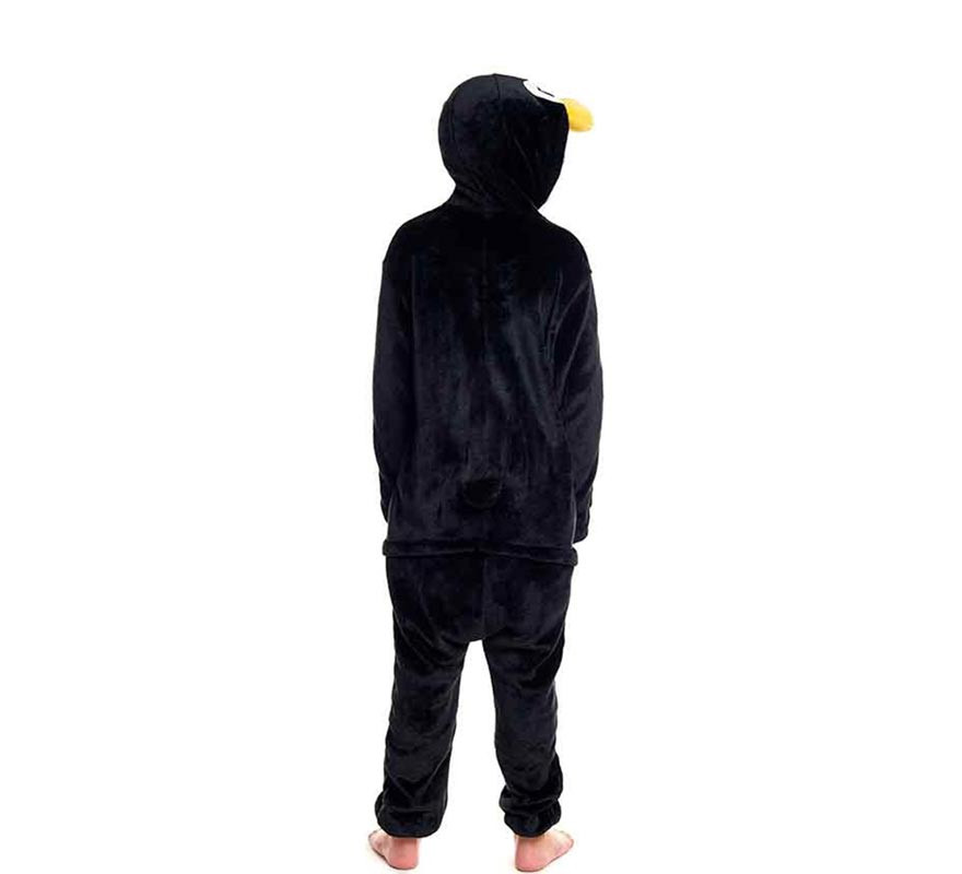 Costume pigiama da pinguino con cappuccio e becco per bambino-B