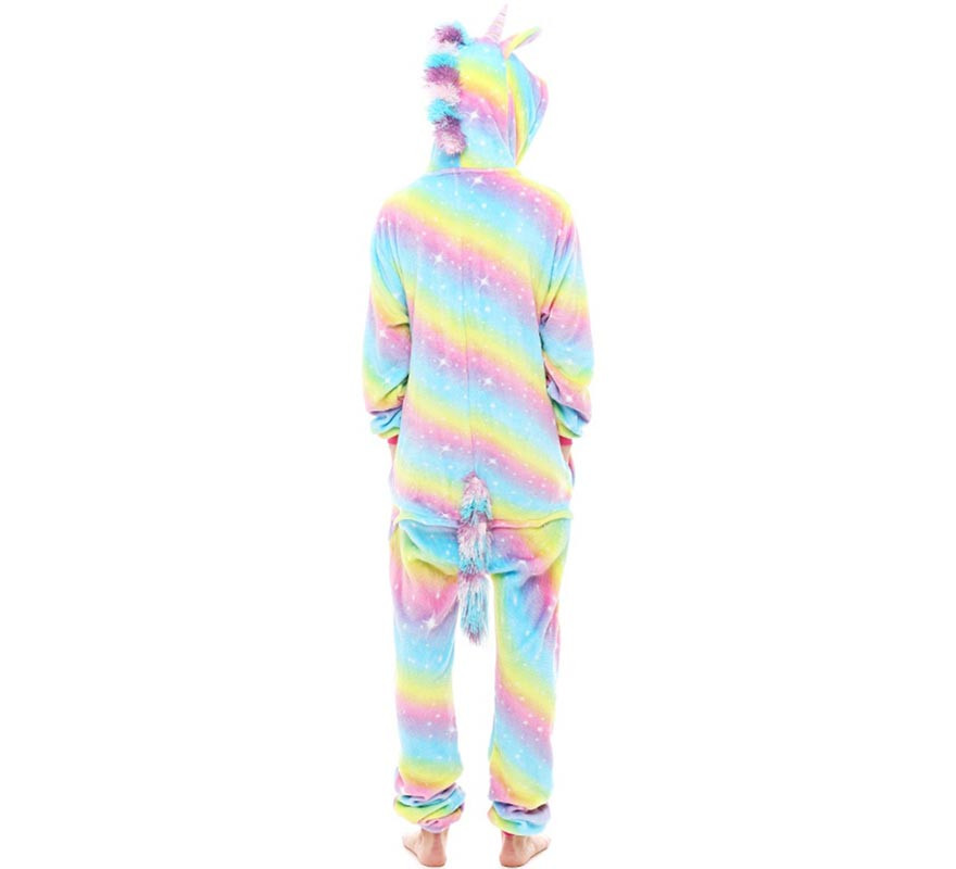 Fato de pijama de unicórnio arco-íris para mulheres-B