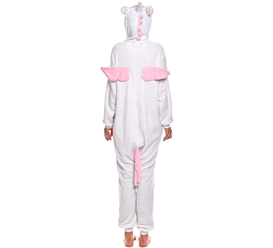 Fato de pijama de unicórnio branco e rosa para mulher-B