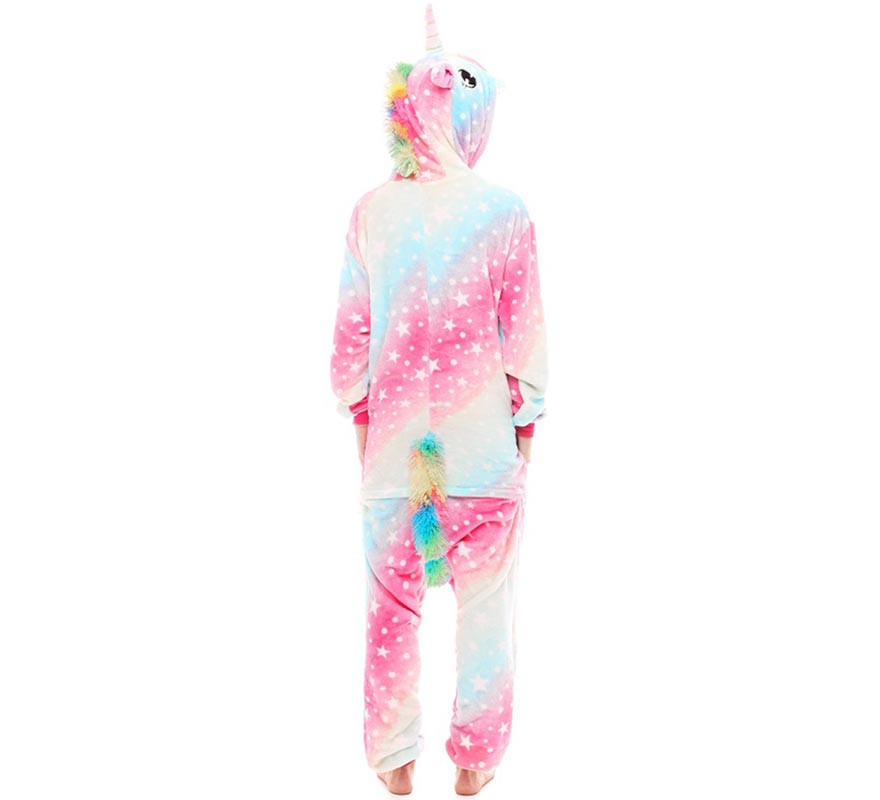 Fato de pijama de unicórnio multicolor para mulheres-B