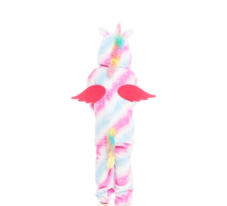 Uri Einhorn-Pyjama-Kostüm mit Kapuze und Flügeln für Mädchen-B