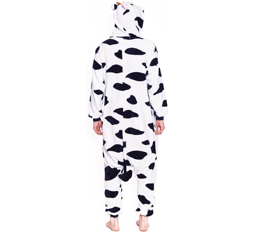 Disfraz de Pijama Vaca manchas negras para adultos-B