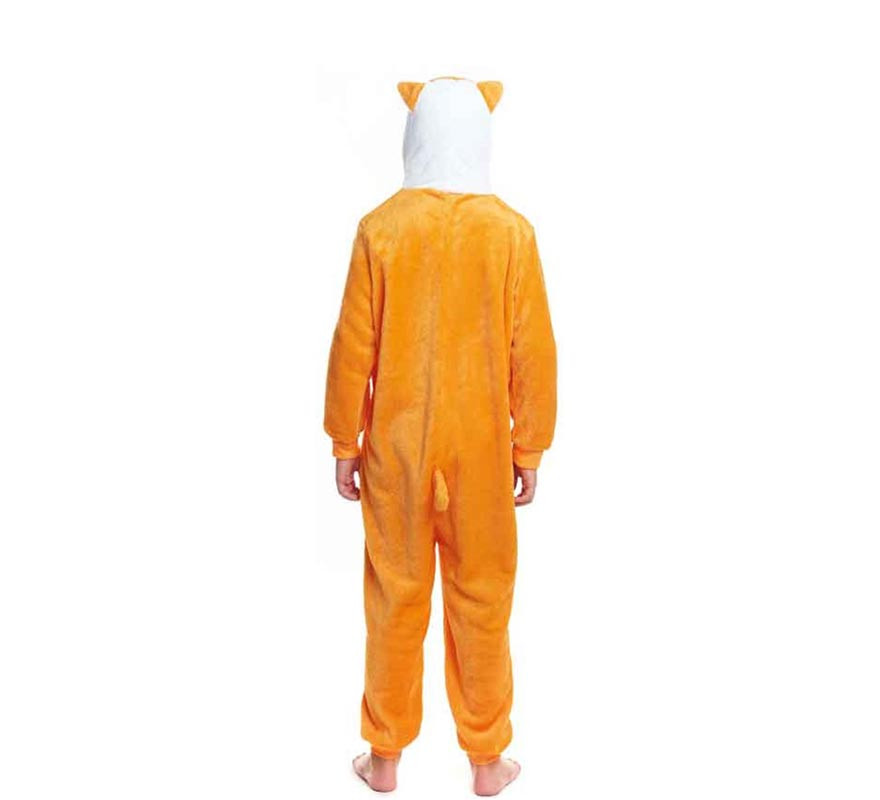 Braunes Fuchs-Pyjama-Kostüm mit Kapuze für Jungen-B