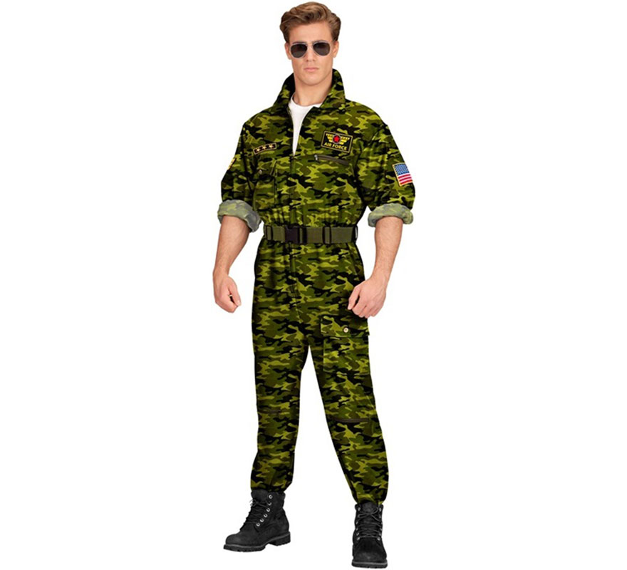 Men's Camouflage Military Pilot Costume-B