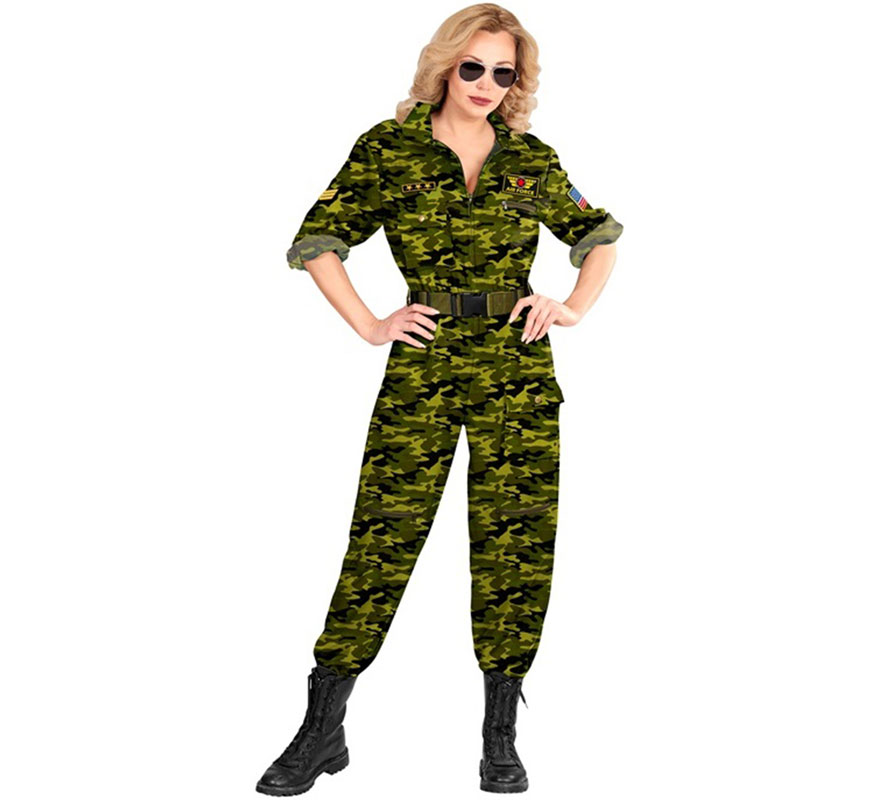 Women's Camouflage Military Pilot Costume-B