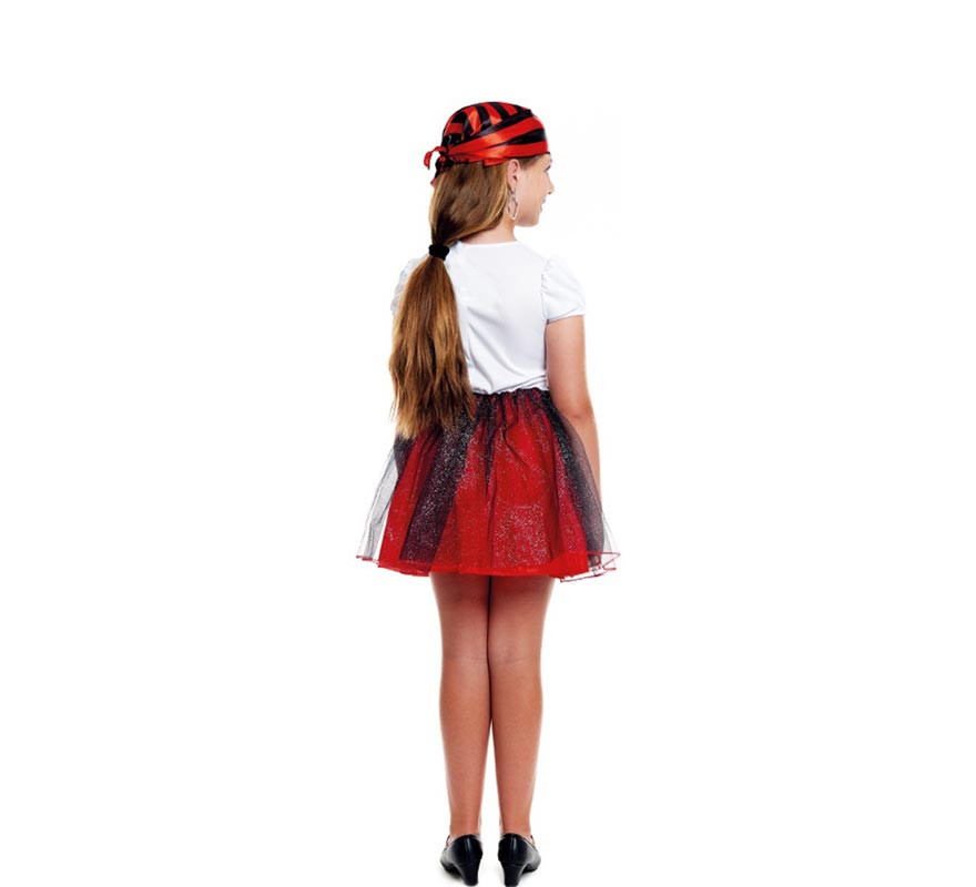 Leuchtendes rotes Piratenkostüm für Mädchen-B