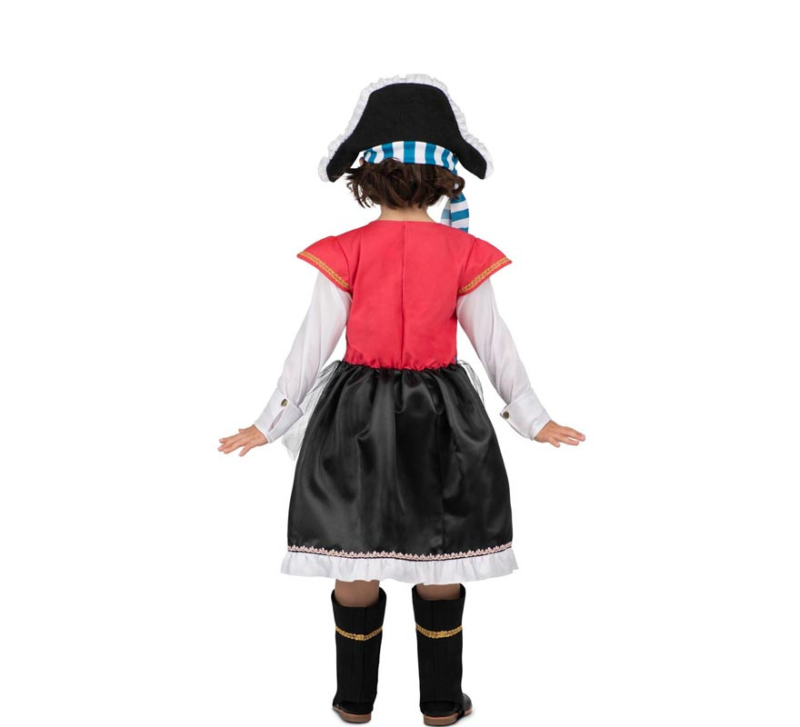 Costume da pirata teschio con cappello per bambina-B