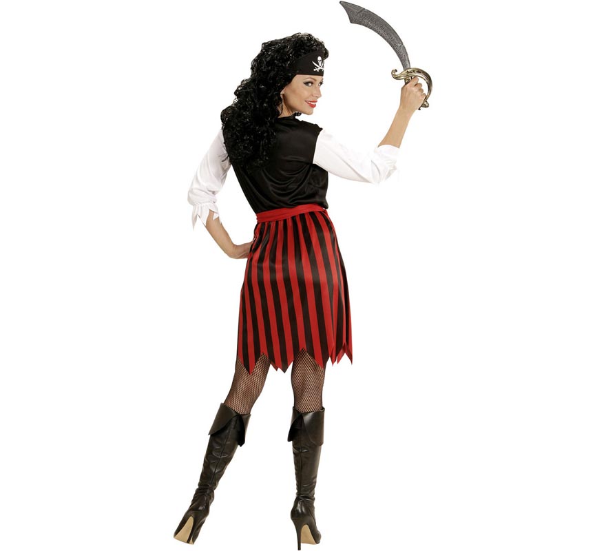 Disfraz de Pirata del Caribe a rayas para mujer-B