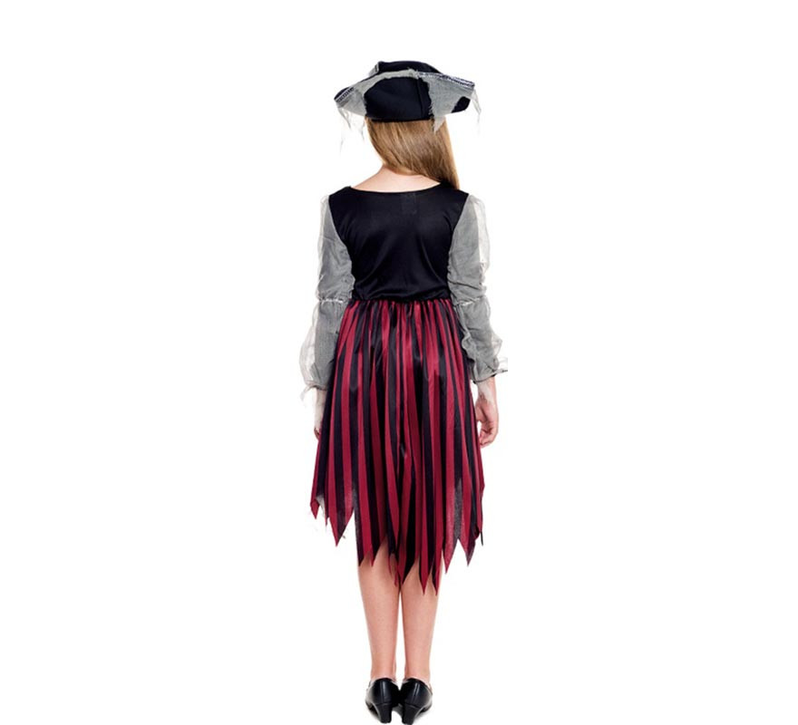 Striped Ghost Pirate Costume for Girls-B