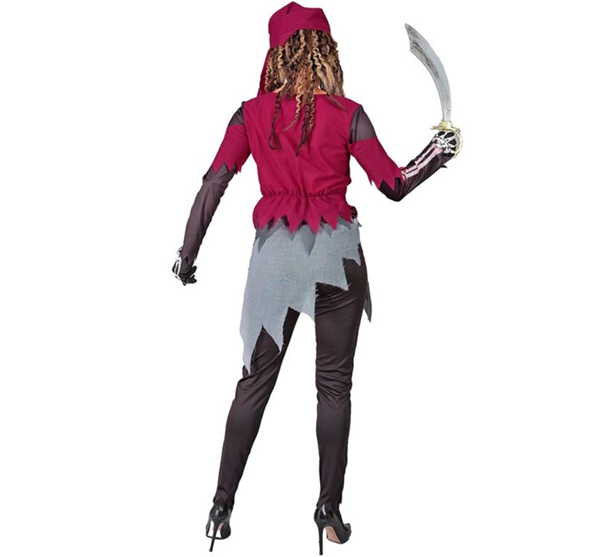 Women's Skeleton Cabin Boy Pirate Costume-B