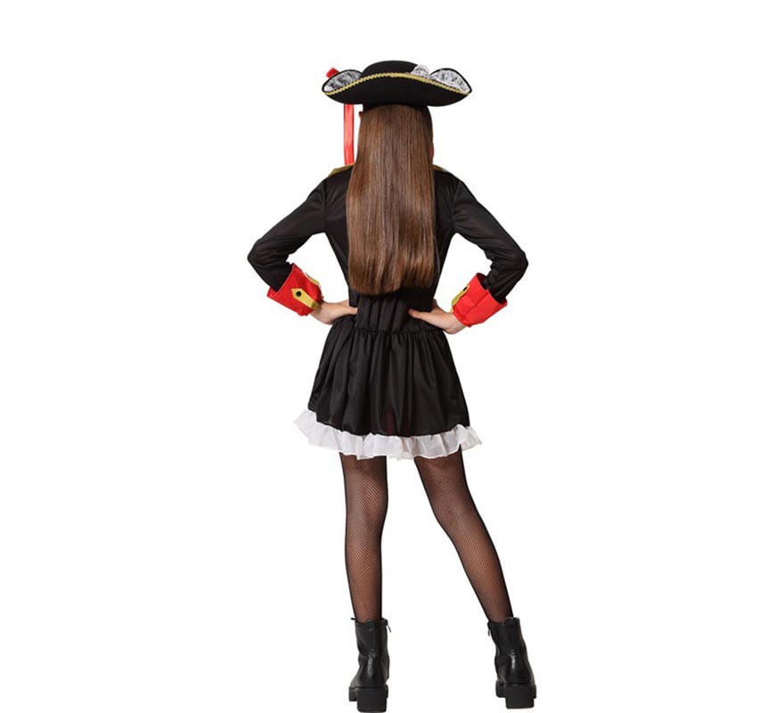 Disfraz de Pirata Rojo y Negro para niña-B