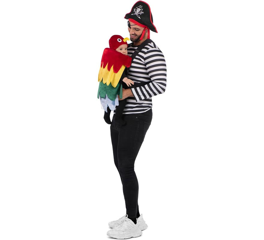 Costume da pirata e pappagallo con copri zaino per adulto e bambino-B