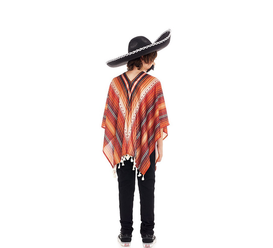Disfraz de Pistolero Mexicano con Poncho para niño-B