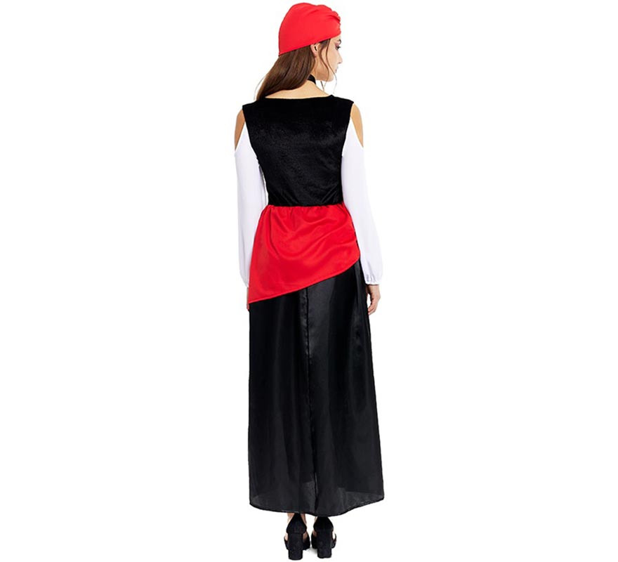 Costume da pitonessa con turbante rosso per donna-B