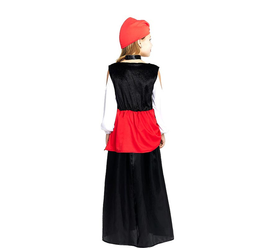 Costume da pitonessa con turbante rosso per bambina e adolescente-B