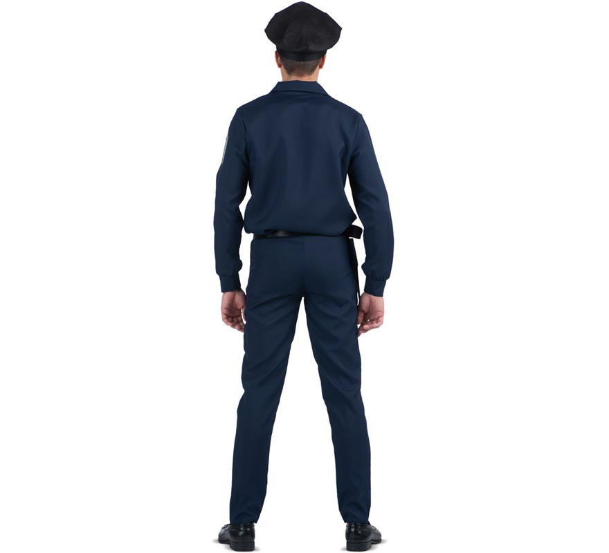 Blue police costume with belt for men-B