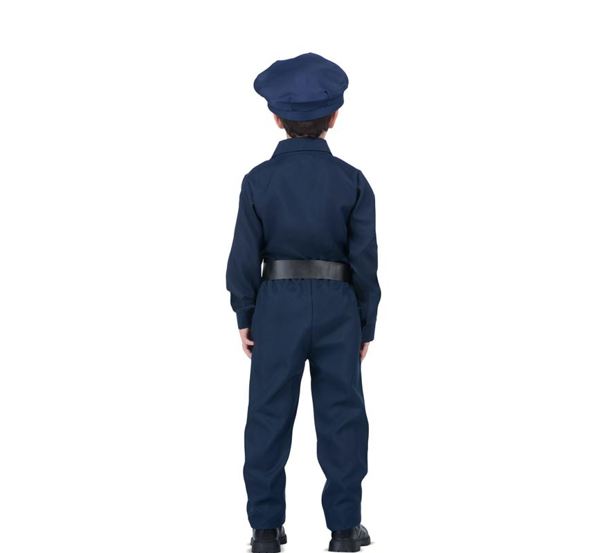 Blue police costume with belt for boys-B