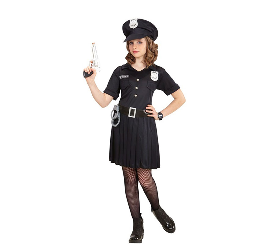 Police Costume with Cap for Girls-B