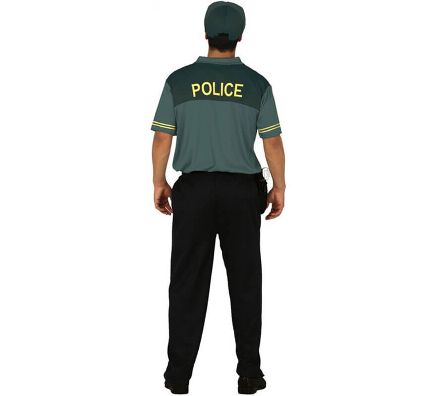 Grünes Polizeikostüm für einen Mann-B