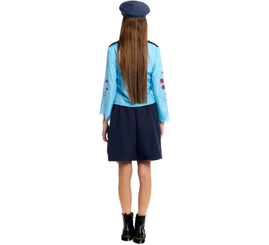 Zombie Police Costume with Cap for Women-B