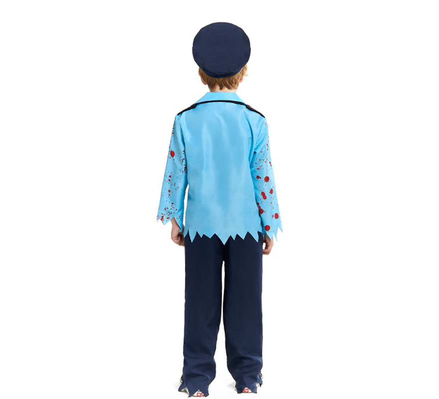 Zombie Police Costume with Cap for Boys-B