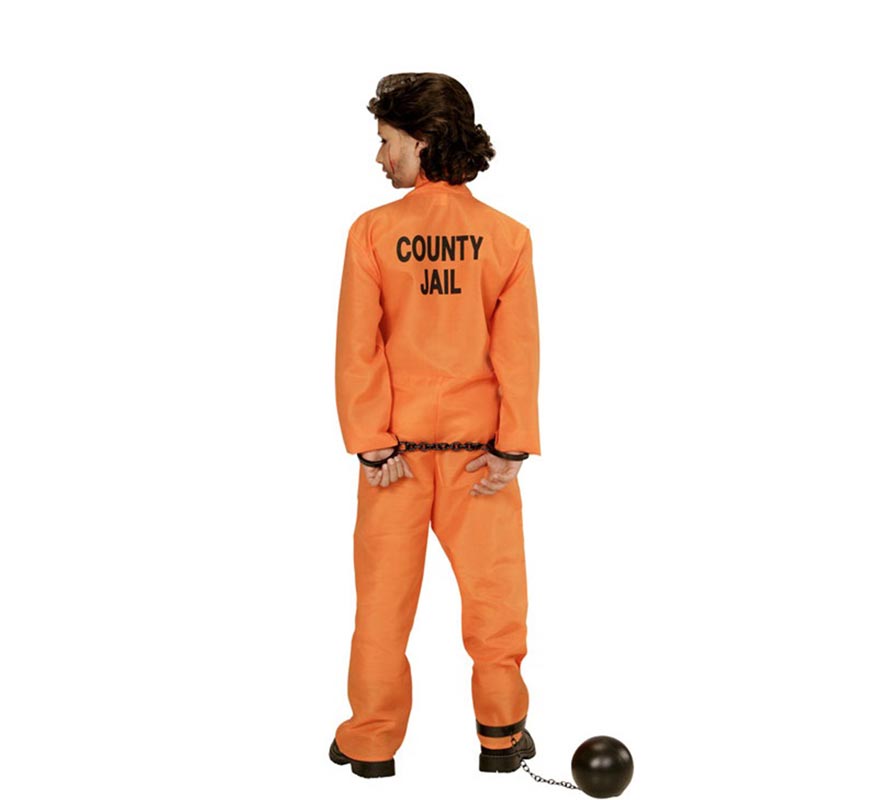 Prisoner Costume with Orange ID for Boys-B