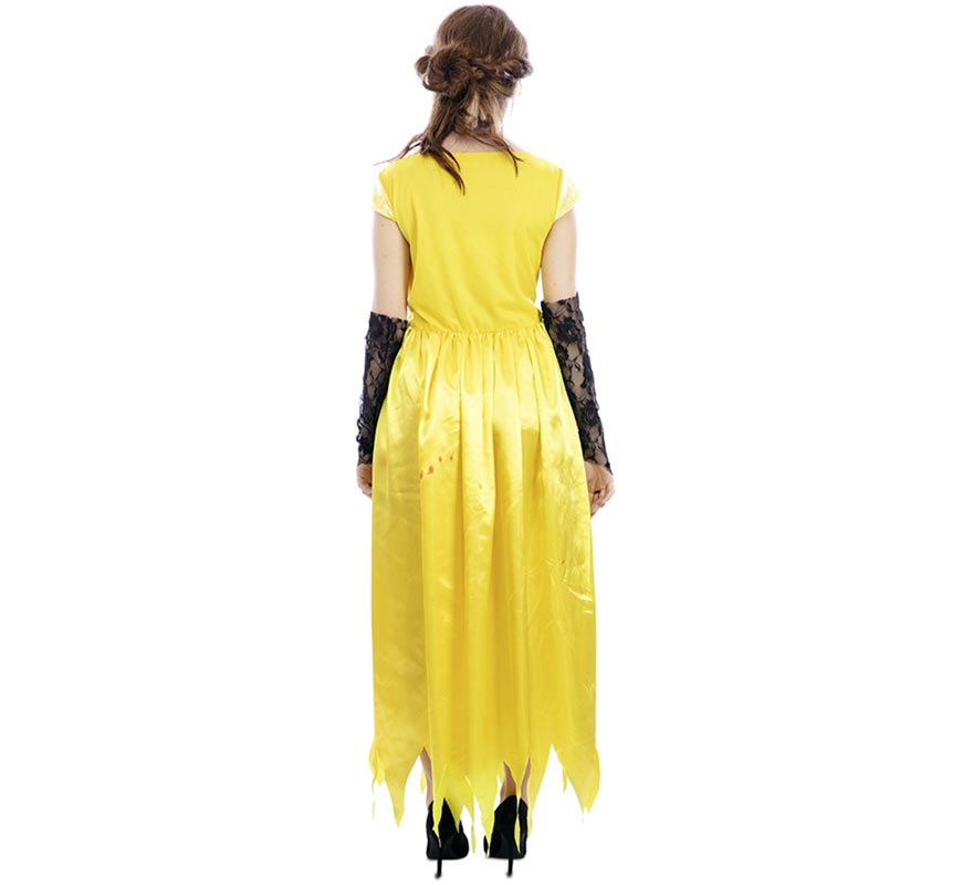 Fato de princesa zumbi amarela para mulheres-B