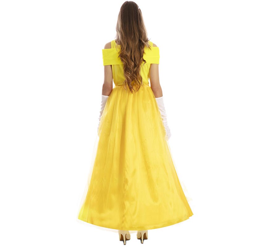 Fato de princesa amarela de conto de fadas para mulheres-B