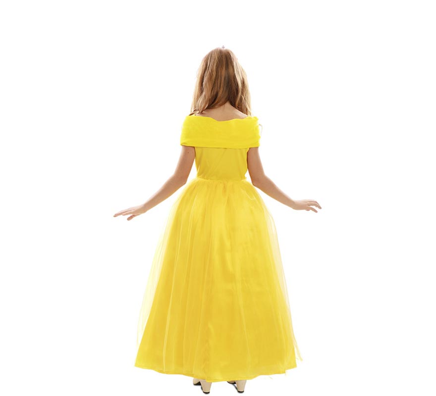 Fato de princesa amarela de conto de fadas para meninas-B