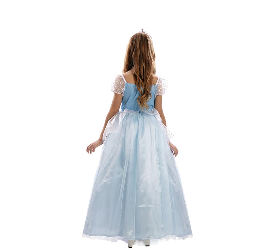 Fato de princesa azul de conto de fadas para meninas-B