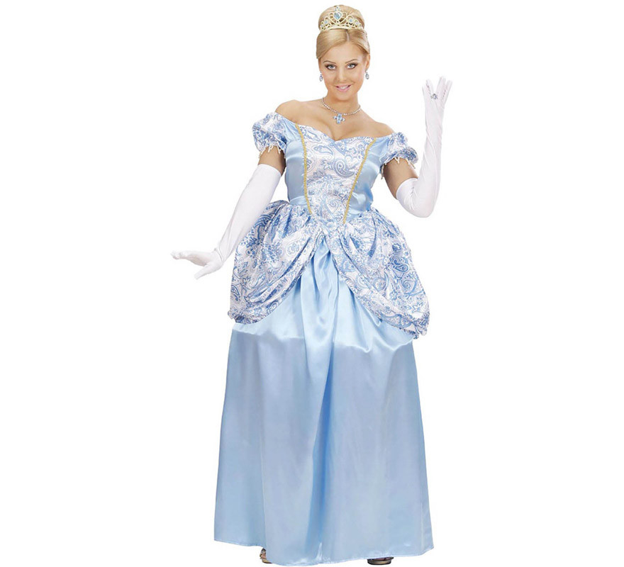 Disfraz de Princesa Encantadora Azul Claro para mujer-B