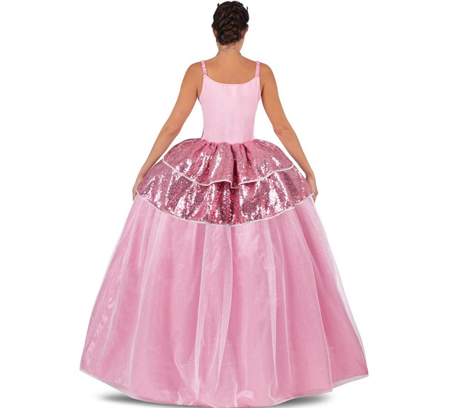 Costume de belle princesse rose pour femme avec jupon-B